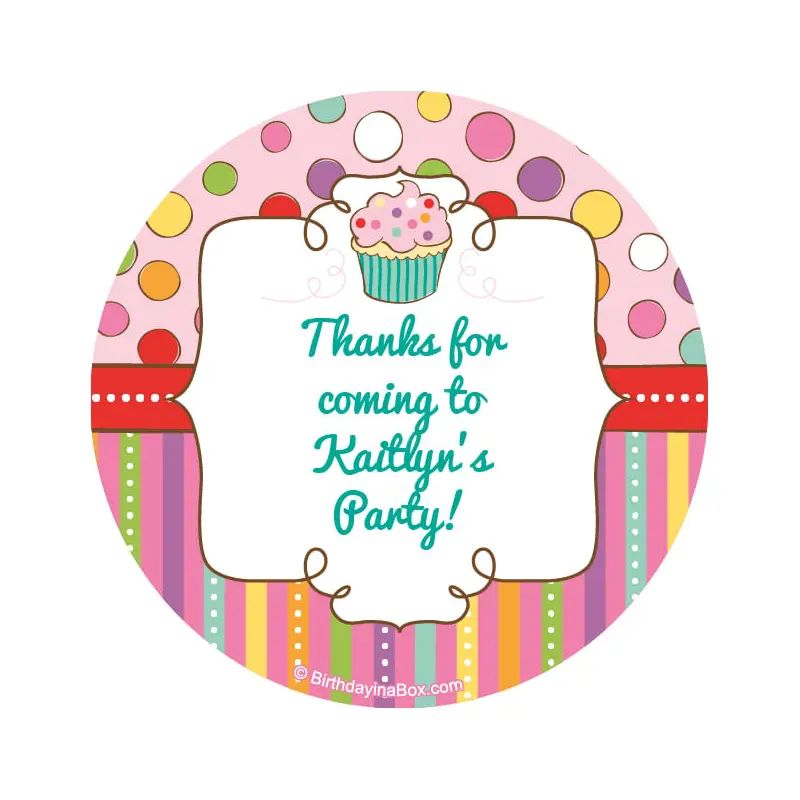 Sweet Party Personalized 2" Stickers (20 Stickers)