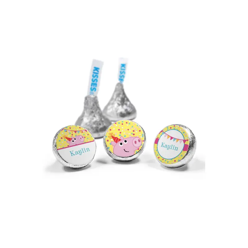 Personalized Birthday Pigs & Dots Hershey's Kisses