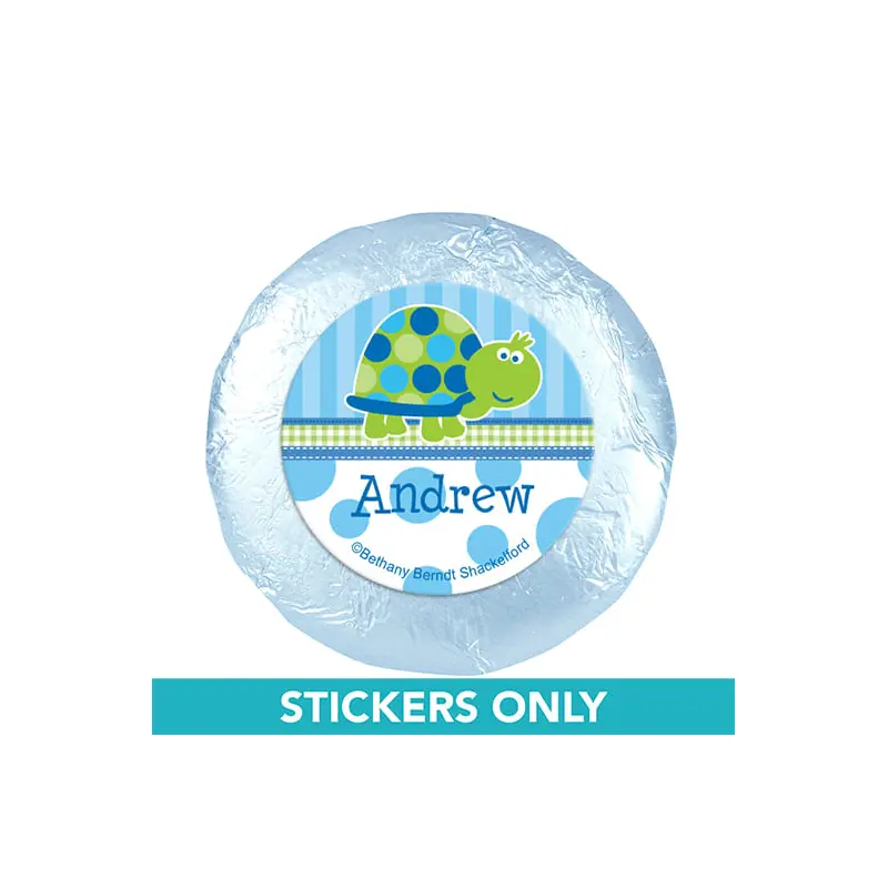 Personalized Birthday Turtle 1.25" Stickers (48 Stickers)