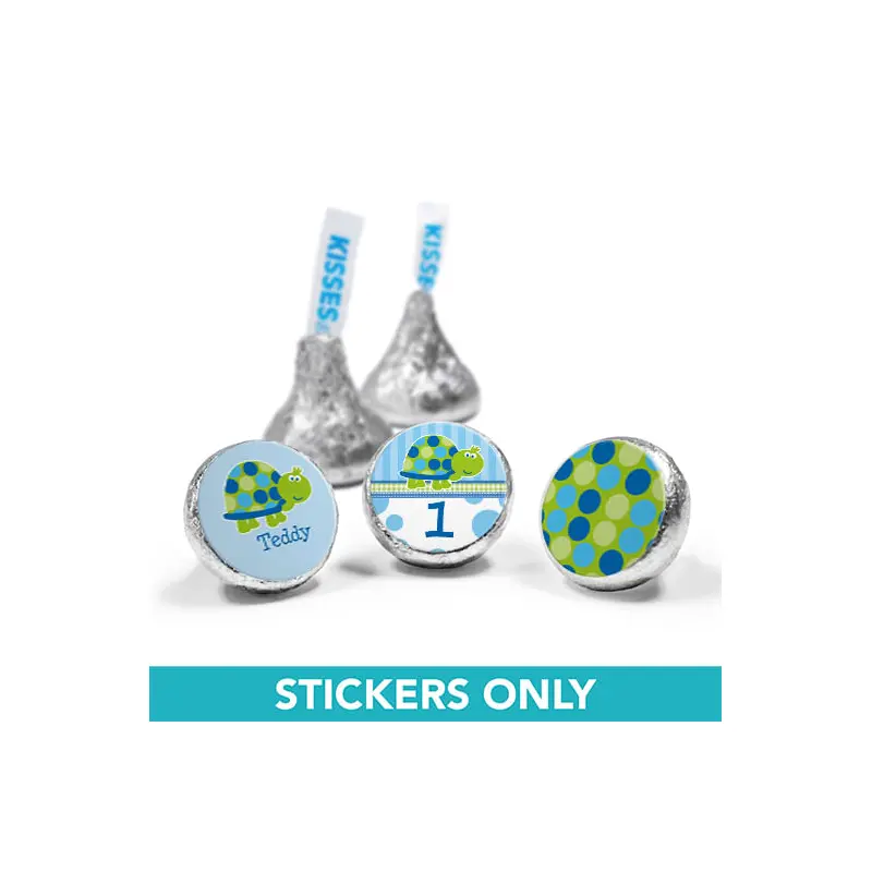 Personalized Birthday Turtle 3/4" Sticker (108 Stickers)