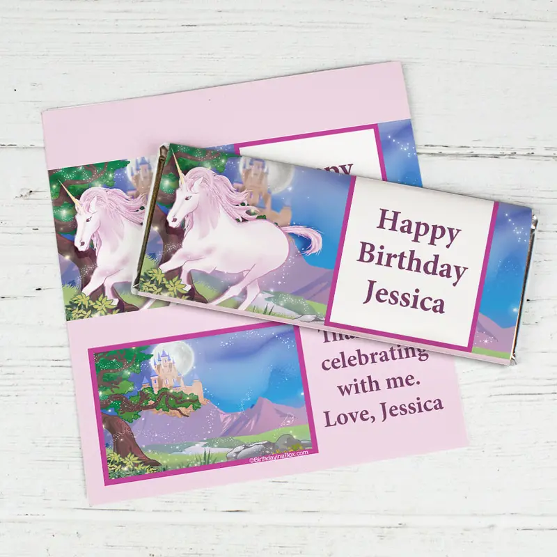 Personalized Birthday Unicorn Chocolate Bar Wrappers