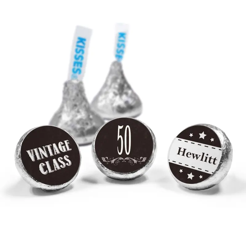 Vintage Elite Birthday Personalized Hershey's Kisses Candy