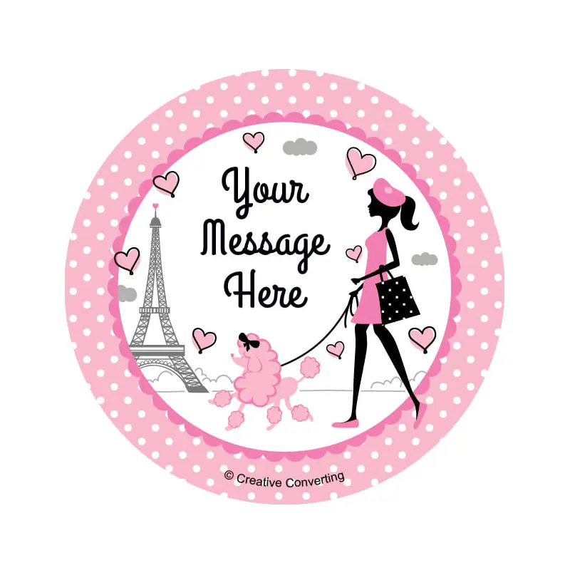 Paris Party Personalized 2" Stickers (20 Stickers)