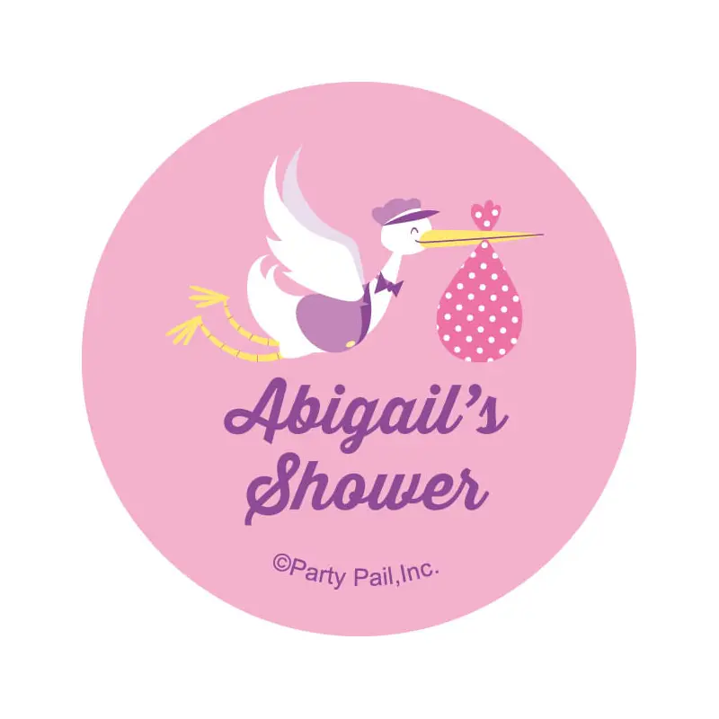 Pastel Baby Shower Personalized 2" Stickers (20 Stickers)
