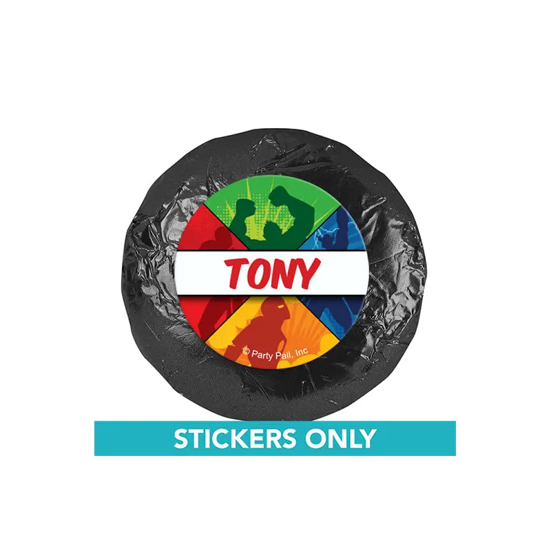 Personalized Birthday Avenger 1.25" Stickers (48 Stickers)