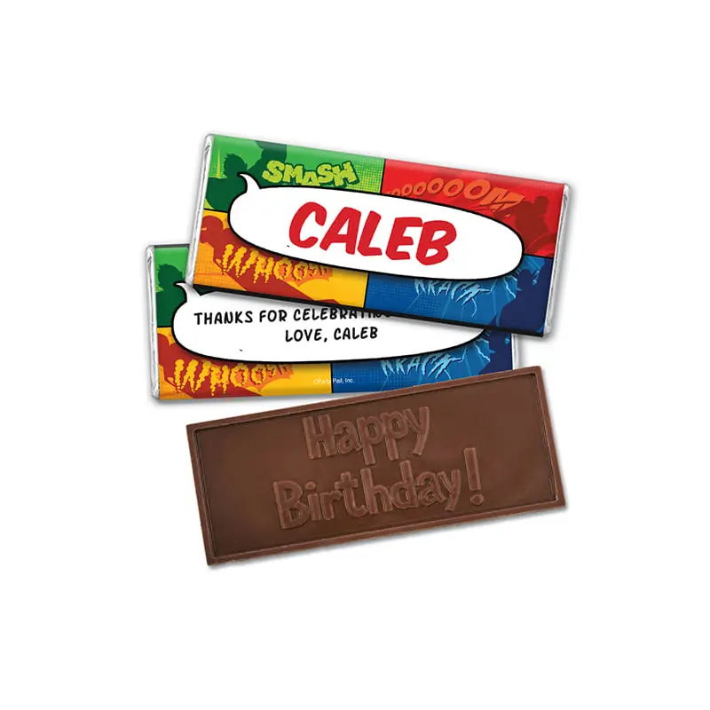 Personalized Birthday Avenger Embossed Happy Birthday Chocolate Bar