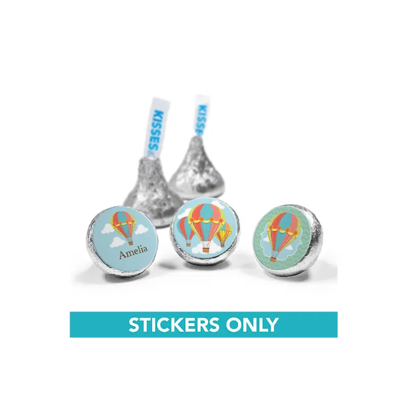 Personalized Birthday Balloons 3/4" Sticker (108 Stickers)