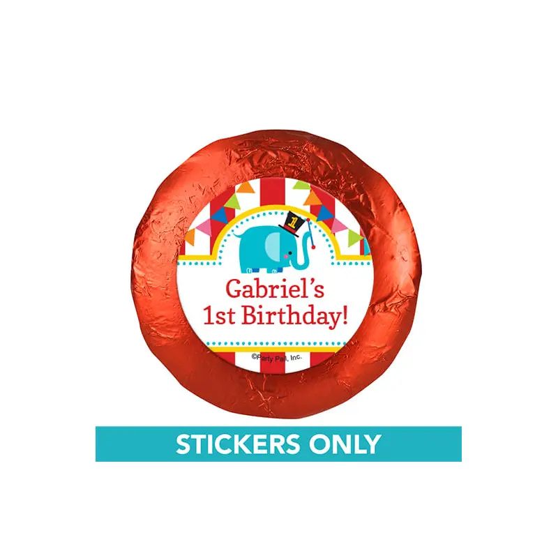 Personalized Birthday Circus 1.25" Stickers (48 Stickers)