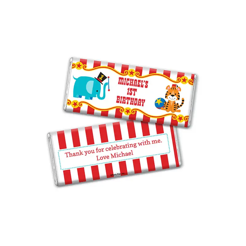 Personalized Birthday Circus Hershey's Milk Chocolate Bar & Wrapper
