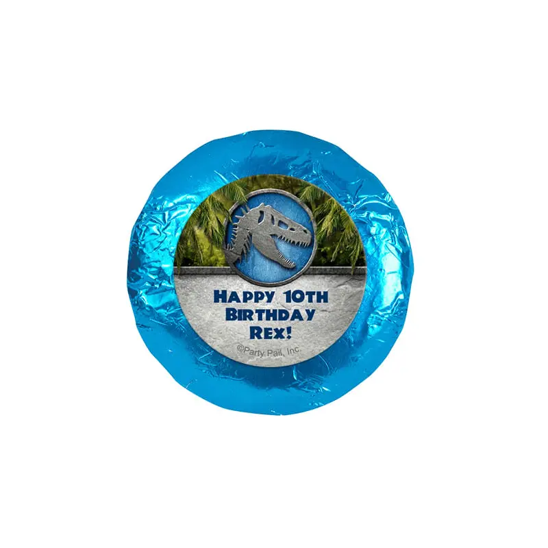 Personalized Birthday Dinosaur Themed 1.25" Stickers (48 Stickers)