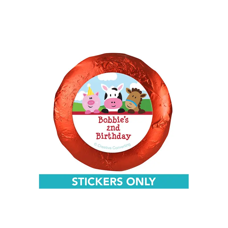 Personalized Birthday Farmhouse 1.25" Stickers (48 Stickers)