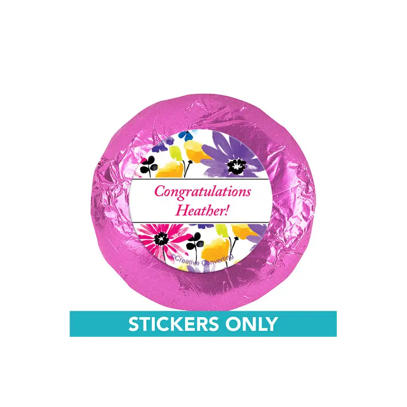 Personalized Birthday Garden Blooms 1.25" Stickers (48 Stickers)