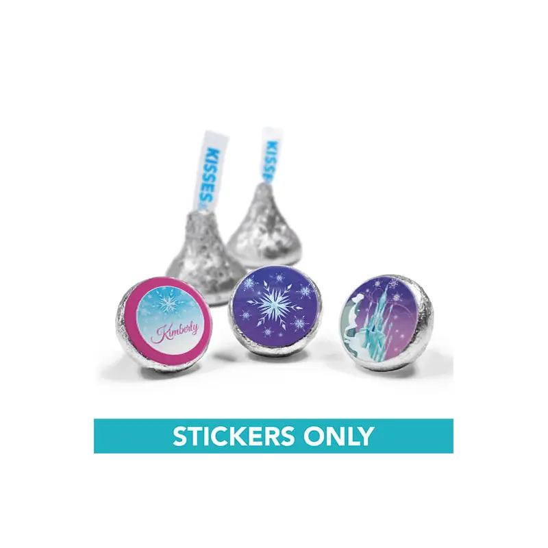 Personalized Birthday Ice Princess 3/4" Sticker (108 Stickers)