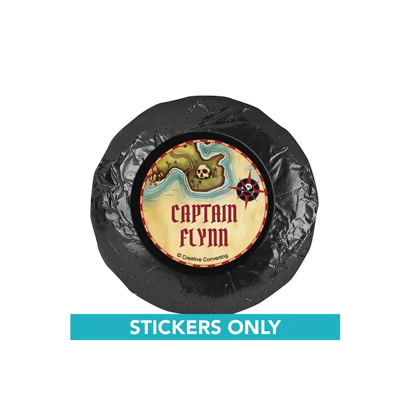 Personalized Birthday Pirate Map 1.25" Stickers (48 Stickers)