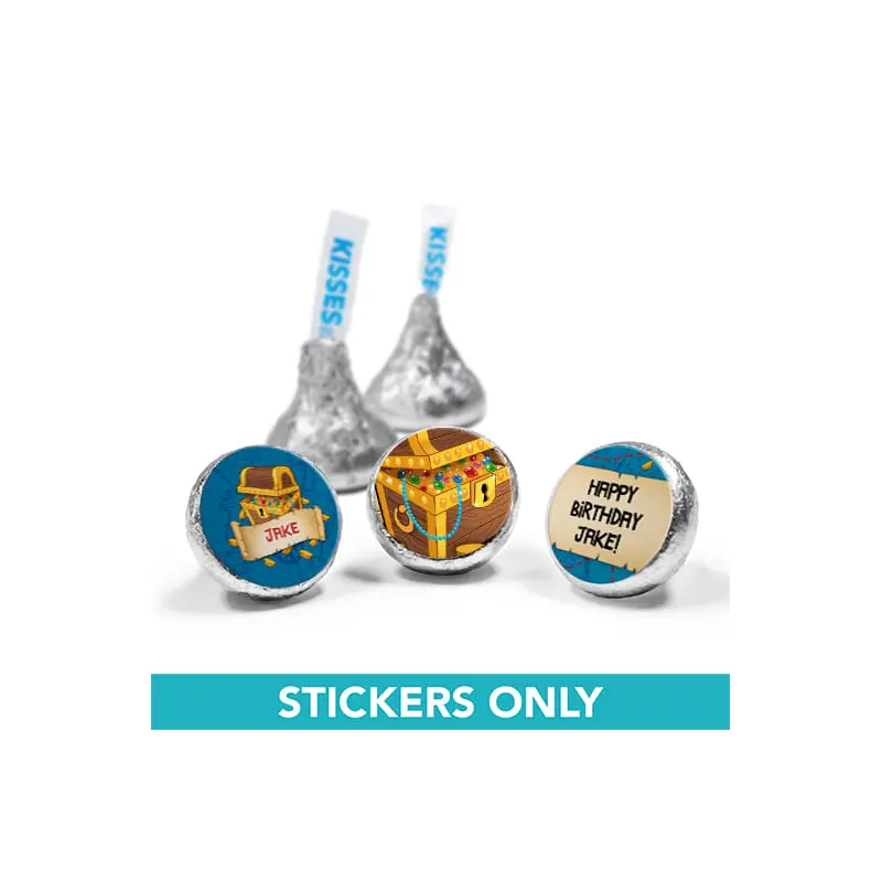 Personalized Birthday Pirates 3/4" Sticker (108 Stickers)