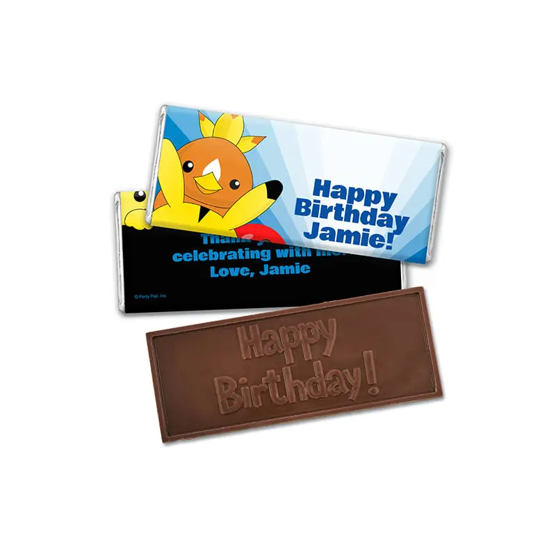 Personalized Birthday Pokemon Themed Embossed Happy Birthday Chocolate Bar
