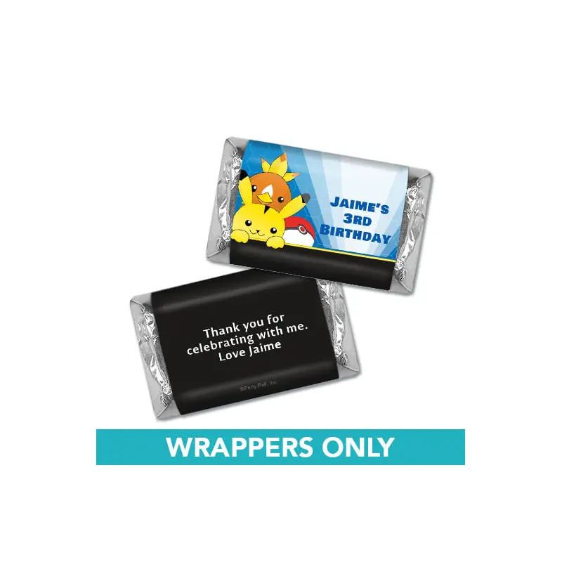 Personalized Birthday Pokemon Themed Miniatures Wrappers