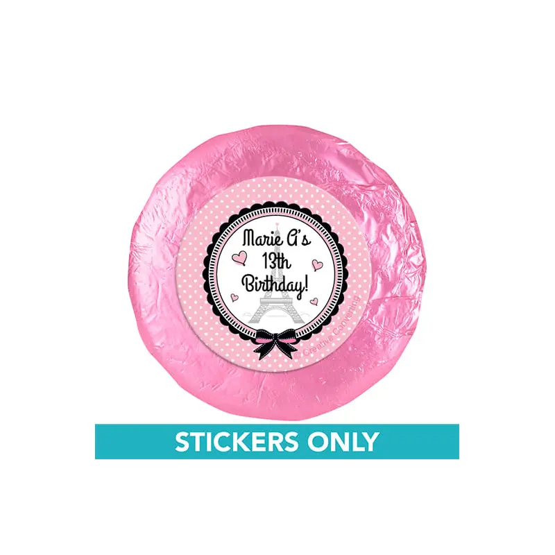 Personalized Birthday Poodle 1.25" Stickers (48 Stickers)