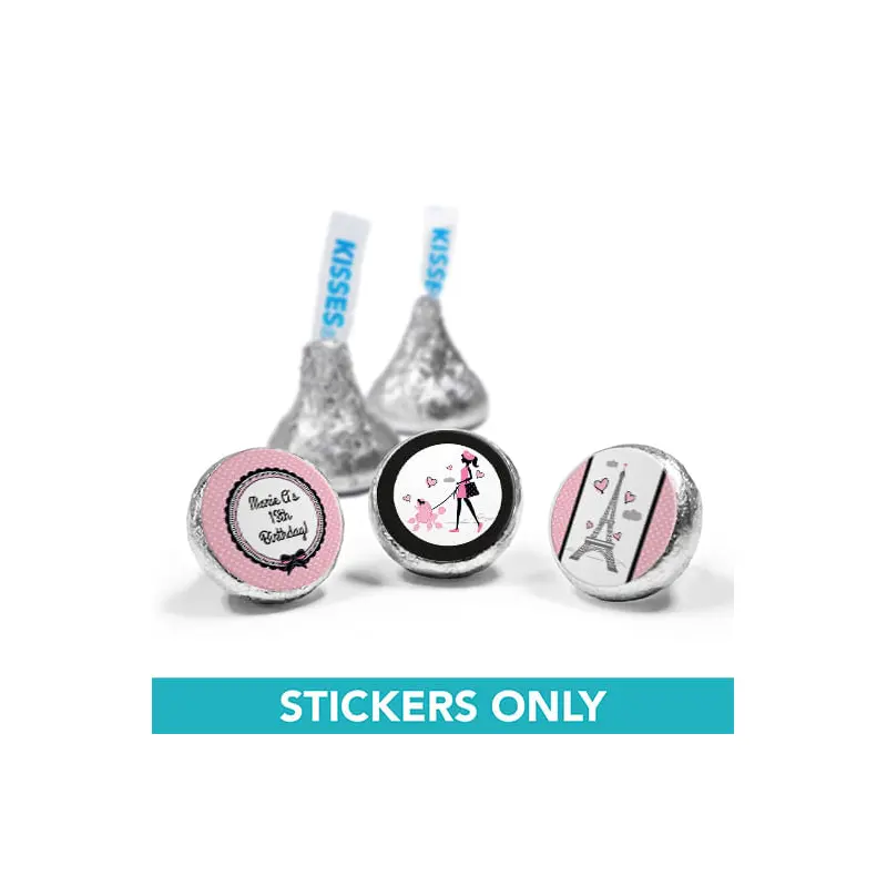 Personalized Birthday Poodle 3/4" Sticker (108 Stickers)