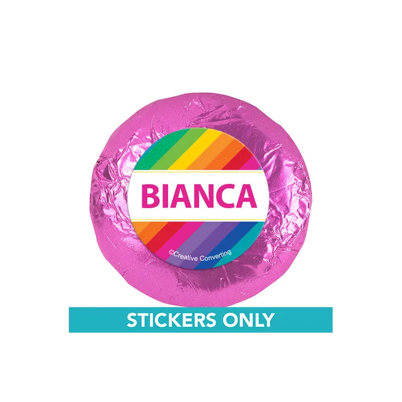 Personalized Birthday Rainbow 1.25" Stickers (48 Stickers)