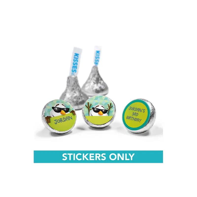 Personalized Birthday Snowman 3/4" Sticker (108 Stickers)