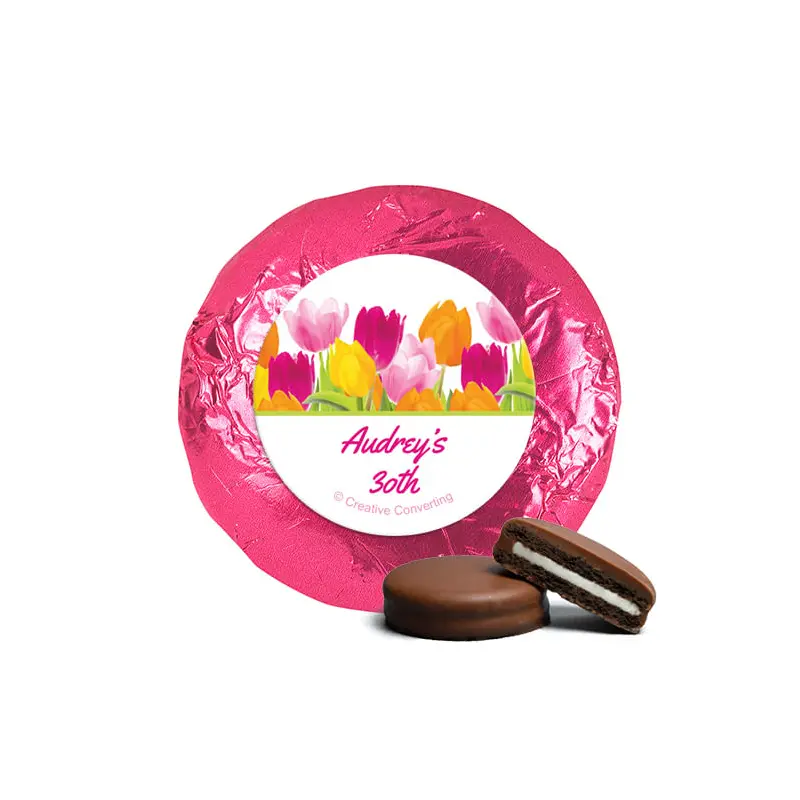 Personalized Birthday Tulips Milk Chocolate Covered Oreos