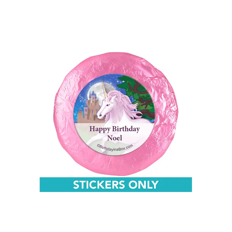 Personalized Birthday Unicorn 1.25" Stickers (48 Stickers)