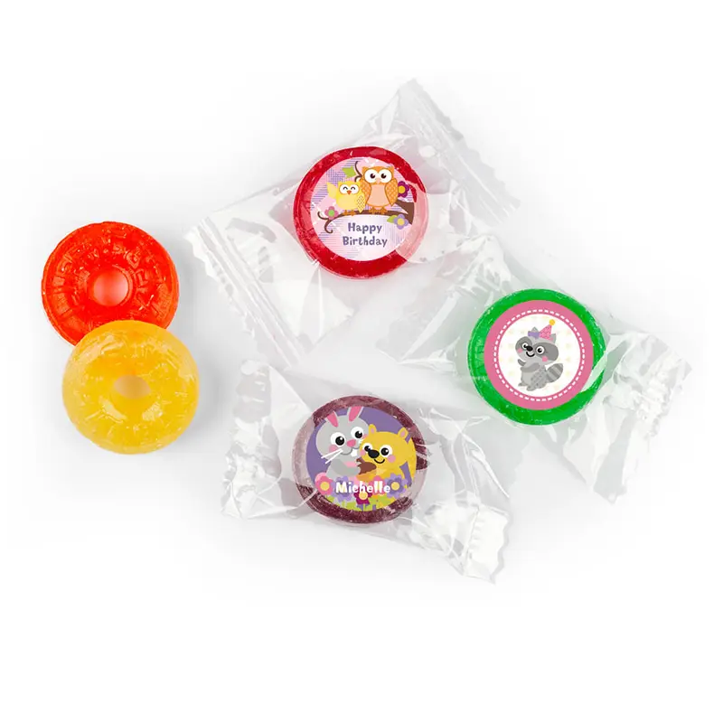 Personalized Birthday Woodland Girl Life Savers 5 Flavor Hard Candy
