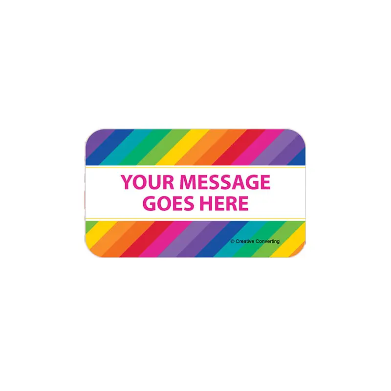 Rainbow Birthday Personalized Rectangular Stickers (18 Stickers)