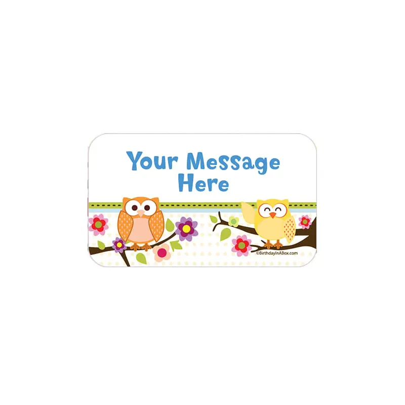 Woodland Baby Personalized Rectangular Stickers (18 Stickers)