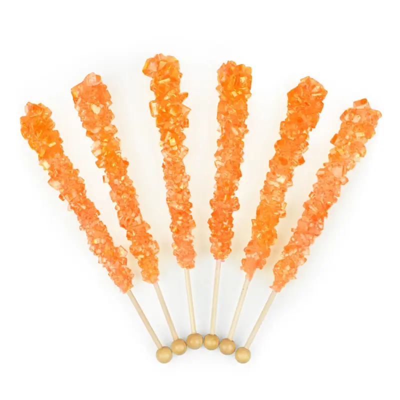 Orange Rock Candy on a Stick