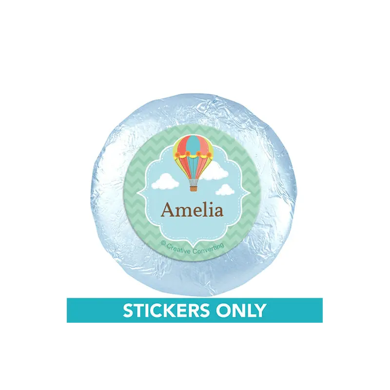 Personalized Birthday Balloons 1.25" Stickers (48 Stickers)