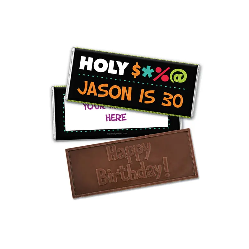 Personalized Birthday Bleep Embossed Happy Birthday Chocolate Bar