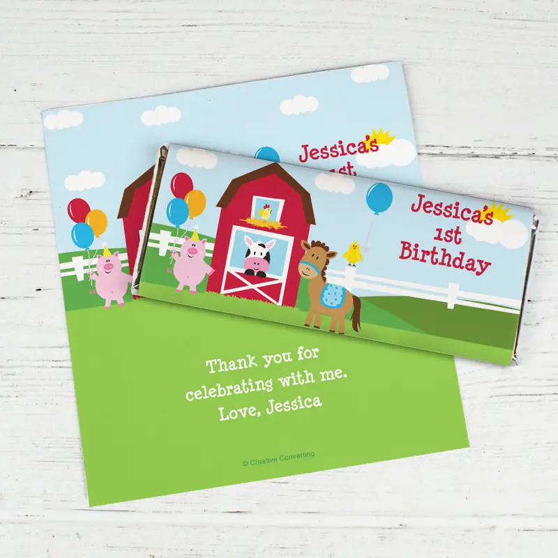 Personalized Birthday Farmhouse Chocolate Bar Wrappers