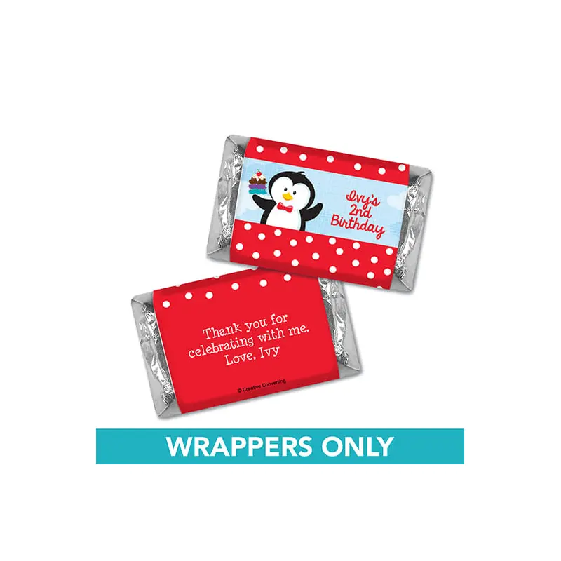 Personalized Birthday Penguin Miniatures Wrappers