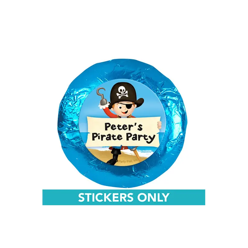 Personalized Birthday Pirate Party 1.25" Stickers (48 Stickers)