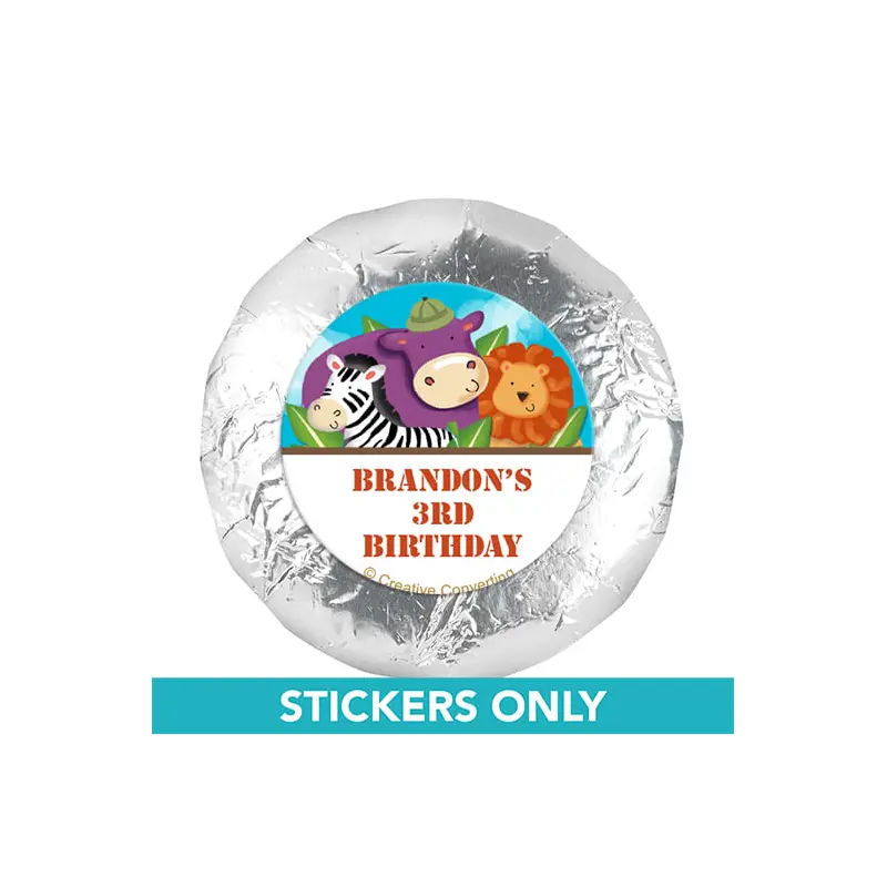 Personalized Birthday Safari 1.25" Stickers (48 Stickers)