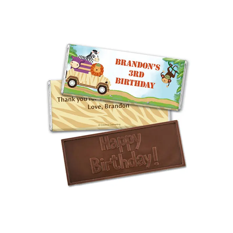 Personalized Birthday Safari Embossed Happy Birthday Chocolate Bar