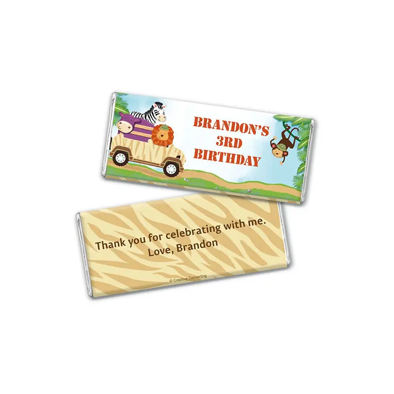 Personalized Birthday Safari Hershey's Milk Chocolate Bar & Wrapper