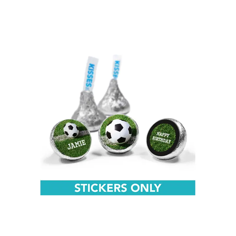 Personalized Birthday Soccer Balls 3/4" Sticker (108 Stickers)