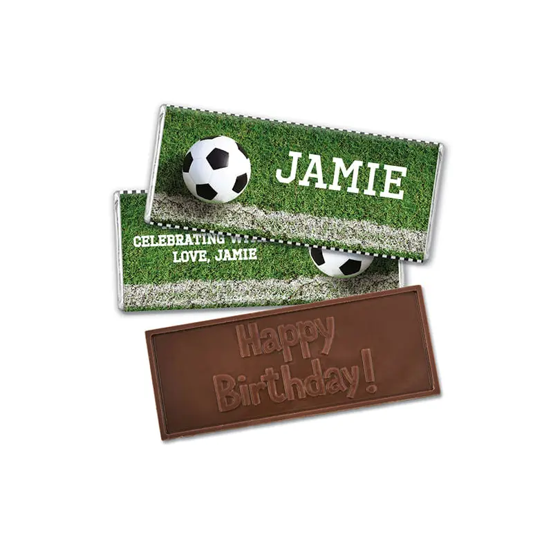 Personalized Birthday Soccer Balls Embossed Happy Birthday Chocolate Bar