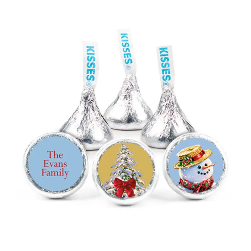 Personalized Christmas Silent Night Lane 3/4" Stickers (108 Stickers)