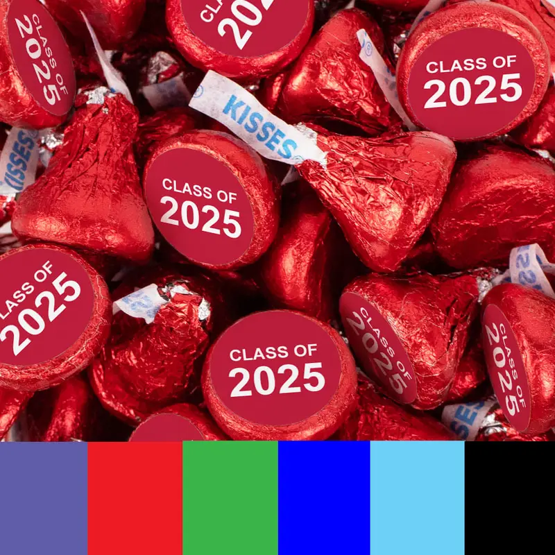 Assembled Graduation Class of Hershey's Kisses Candy - All Colors 13.6oz Bag 85ct