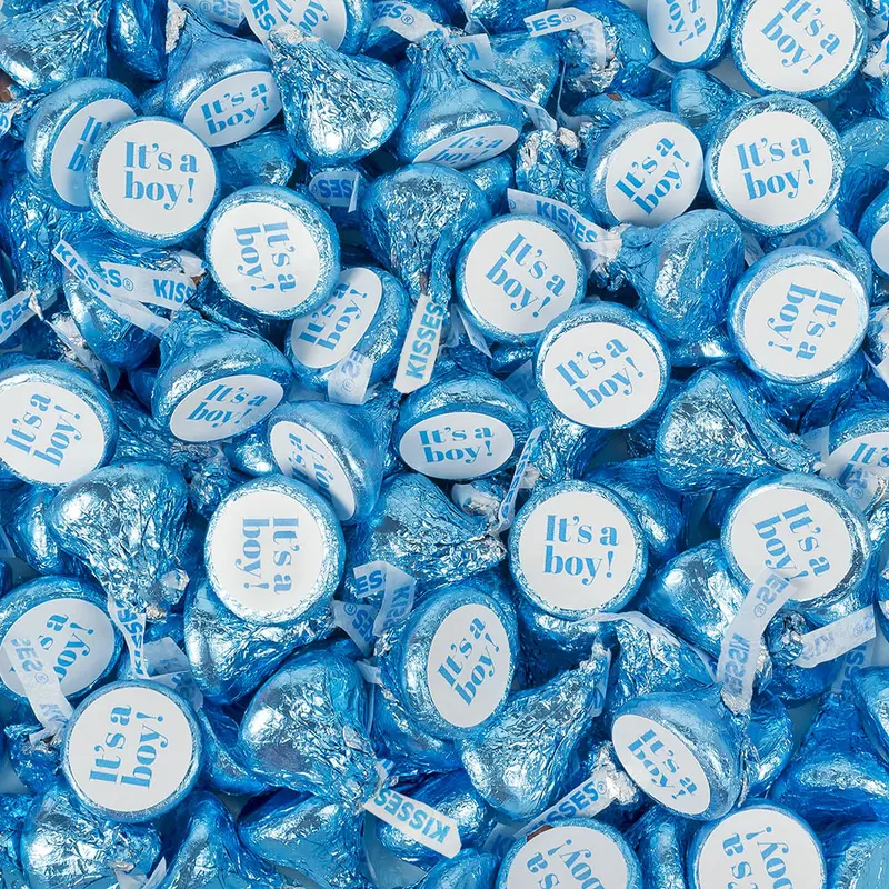 Assembled It's A Boy Blue Hershey's Kisses Candy 13.6oz Bag 85ct