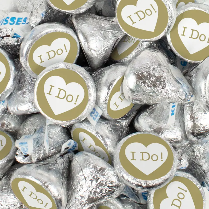 I Do Wedding Stickered Hershey's Kisses - 13.6oz Bag 85ct