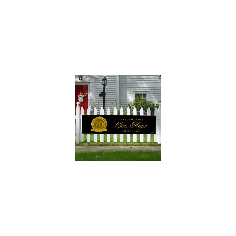 Personalized Birthday 70th Certificate 5 Ft. Banner