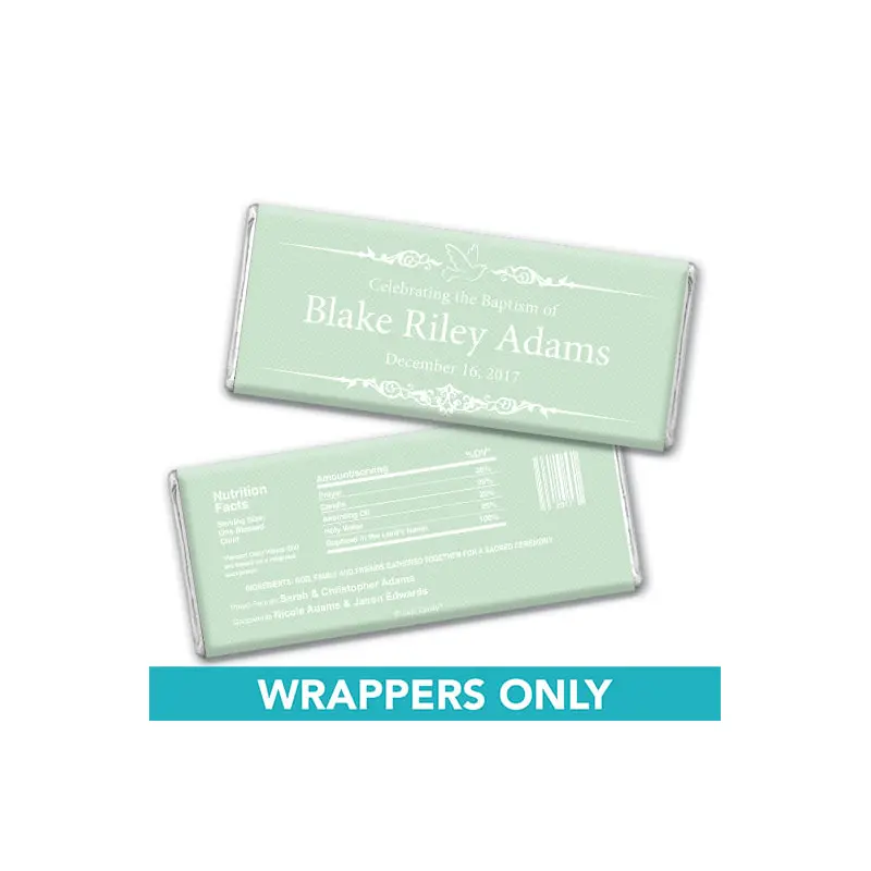 Baptism Personalized Chocolate Bar Wrappers Dove Frame Message