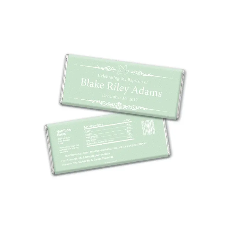 Baptism Personalized Hershey's Milk Chocolate Bar Dove Frame Message