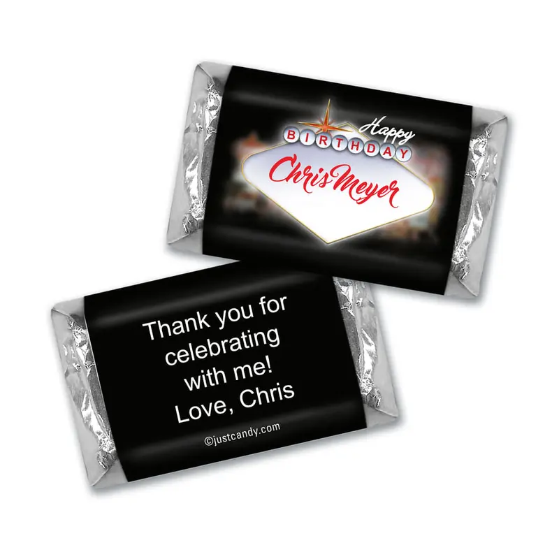 Birthday Personalized Hershey's Miniatures Casino Lights