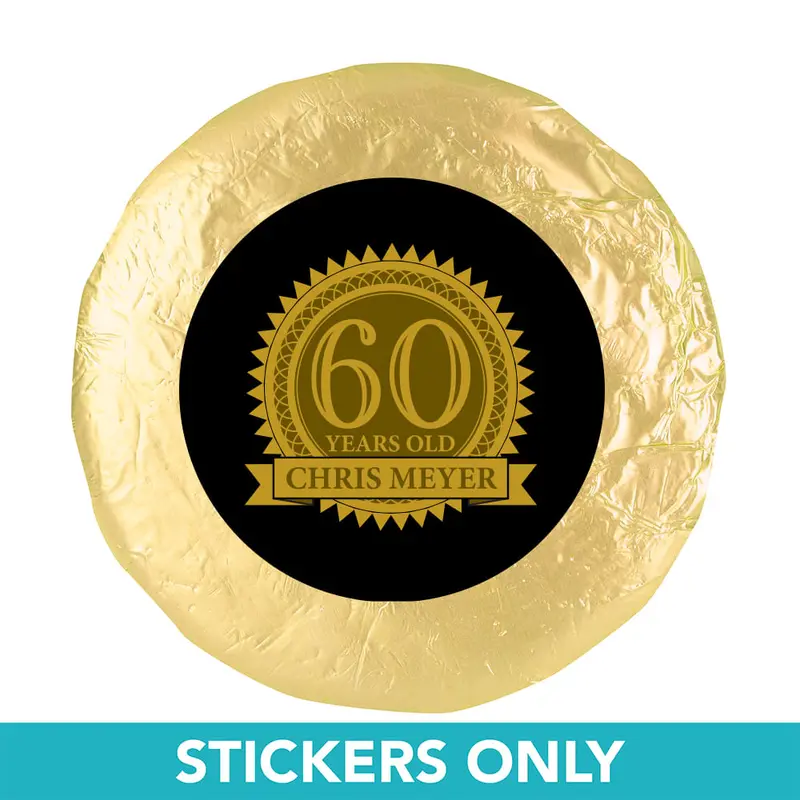 Personalized 60th Birthday 1.25" Stickers (48 Stickers)